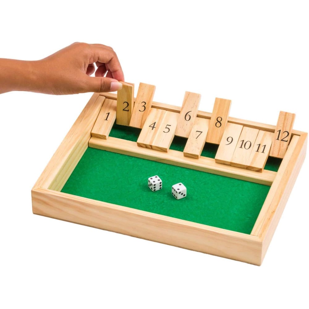 Shut the Box Holzspiel – Traditionelles Würfelspiel für Kinder & Erwachsene