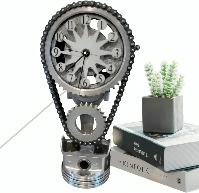 TimeForge™ | Drehende Metall-Zahnraduhr