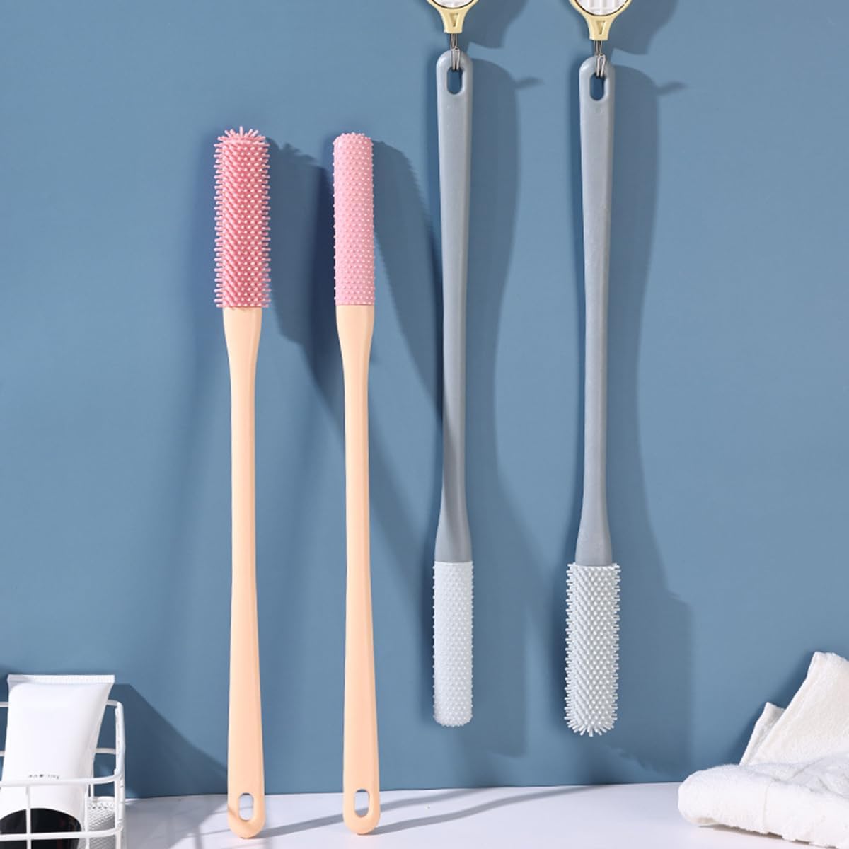 Fußschrubber & Zehenreinigungsbürste | Langer Stiel | 2-in-1 Reinigung & Peeling