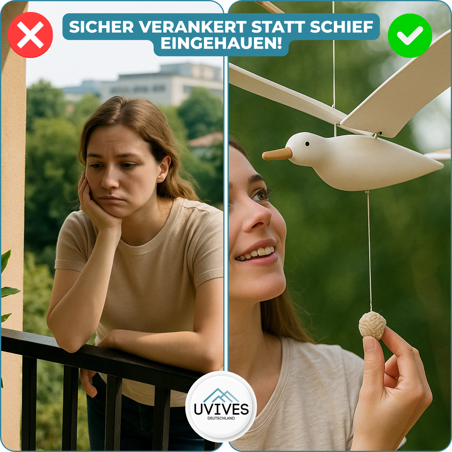 SkyGull™ – Handgeschnitzte Möwe mit flatternden Flügeln