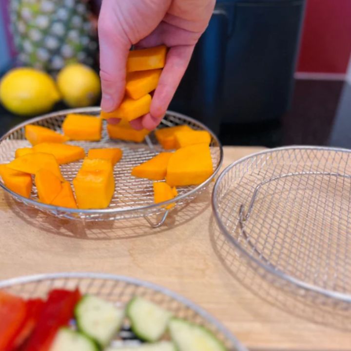 StapelFryer | Stapelbares Edelstahl-Luftfritiergestell-Set (3 Stück)