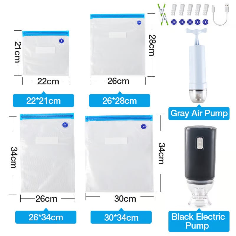 Wiederverwendbares Vakuum-Beutel-Set – Hitzebeständig & gefriersicher