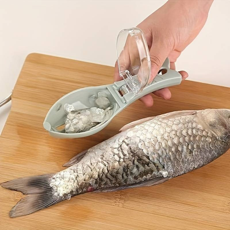 Fischschuppenentferner mit Auffangdeckel – Saubere & effiziente Zubereitung von frischem Fisch