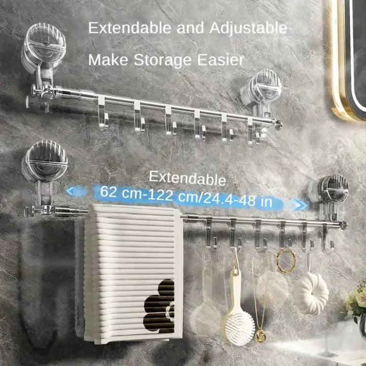 FlexiGrip™ verstellbare Handtuchstange – Verwandeln Sie Chaos in Ruhe mit perfekt organisierten Handtüchern und Accessoires