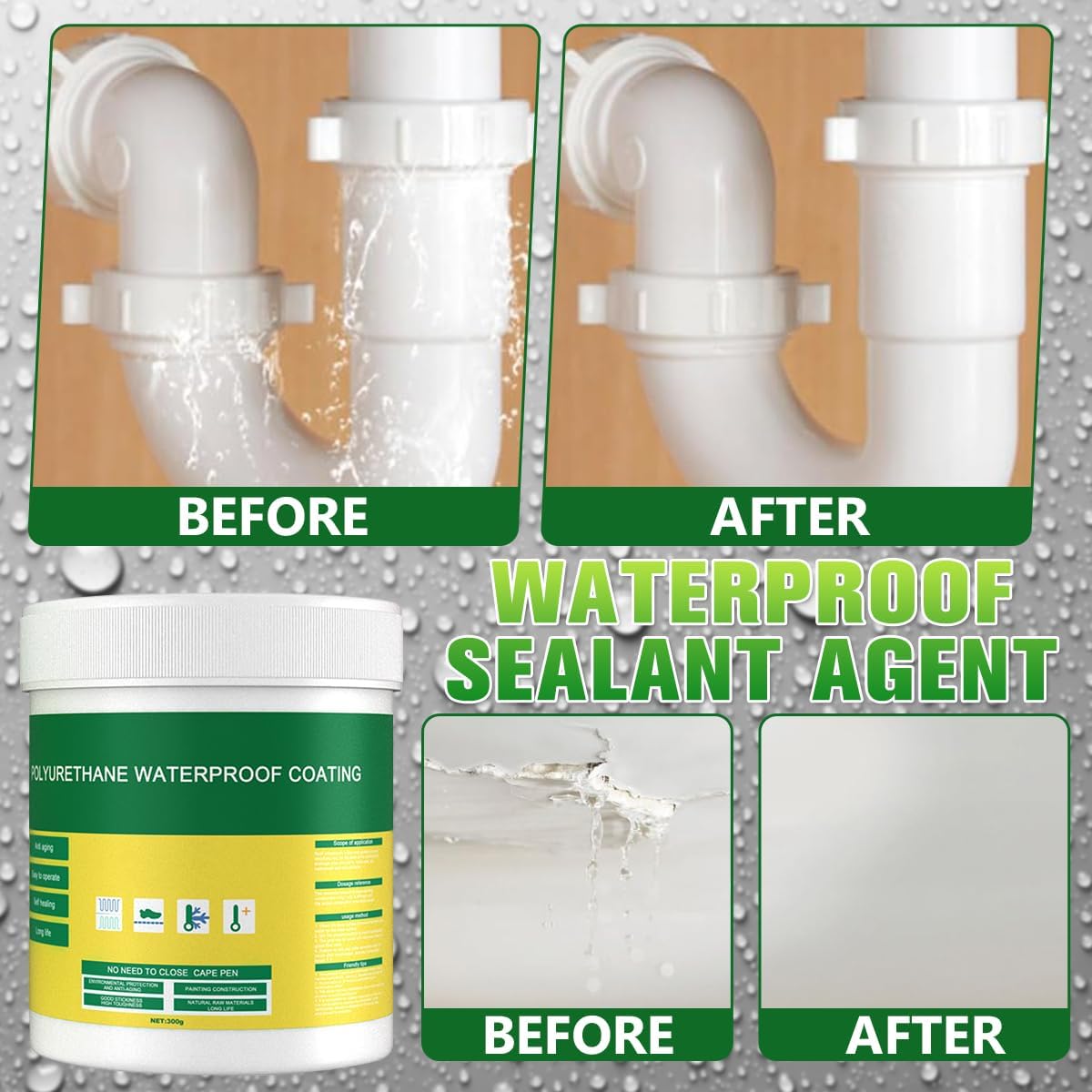 Wasserdichte Rissversiegelung | Starke Haftung | Für Innen & Außen | Langlebig & Vielseitig | 1+1 Gratis