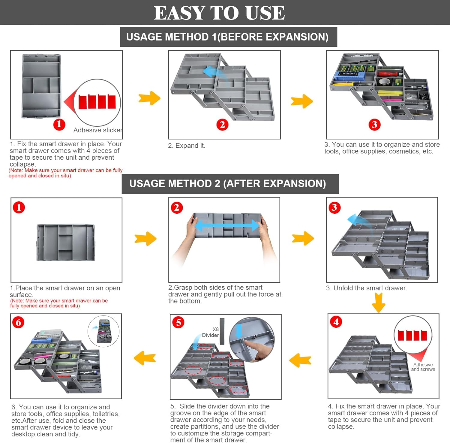 Organix™ – Mehrstufiger, Zusammenklappbarer Schubladen-Organizer