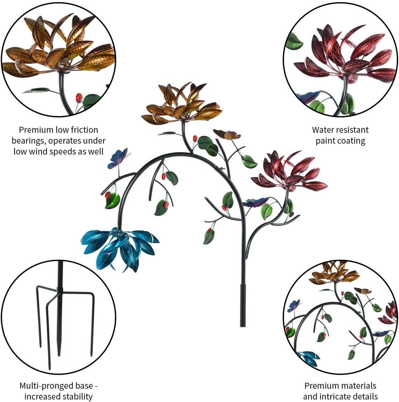 Bunter Garten-Windspinner – Faszinierende Blumendekoration
