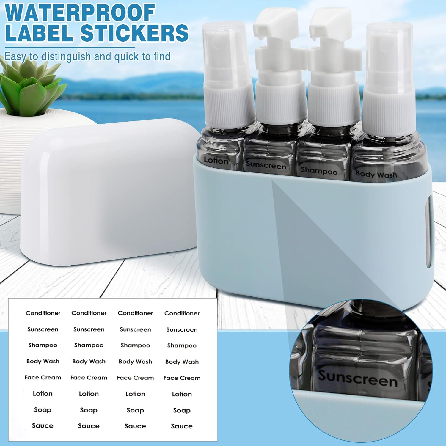 4 Pack Reiseflaschen 50ml Auslaufsicheres Gel-Shampoo