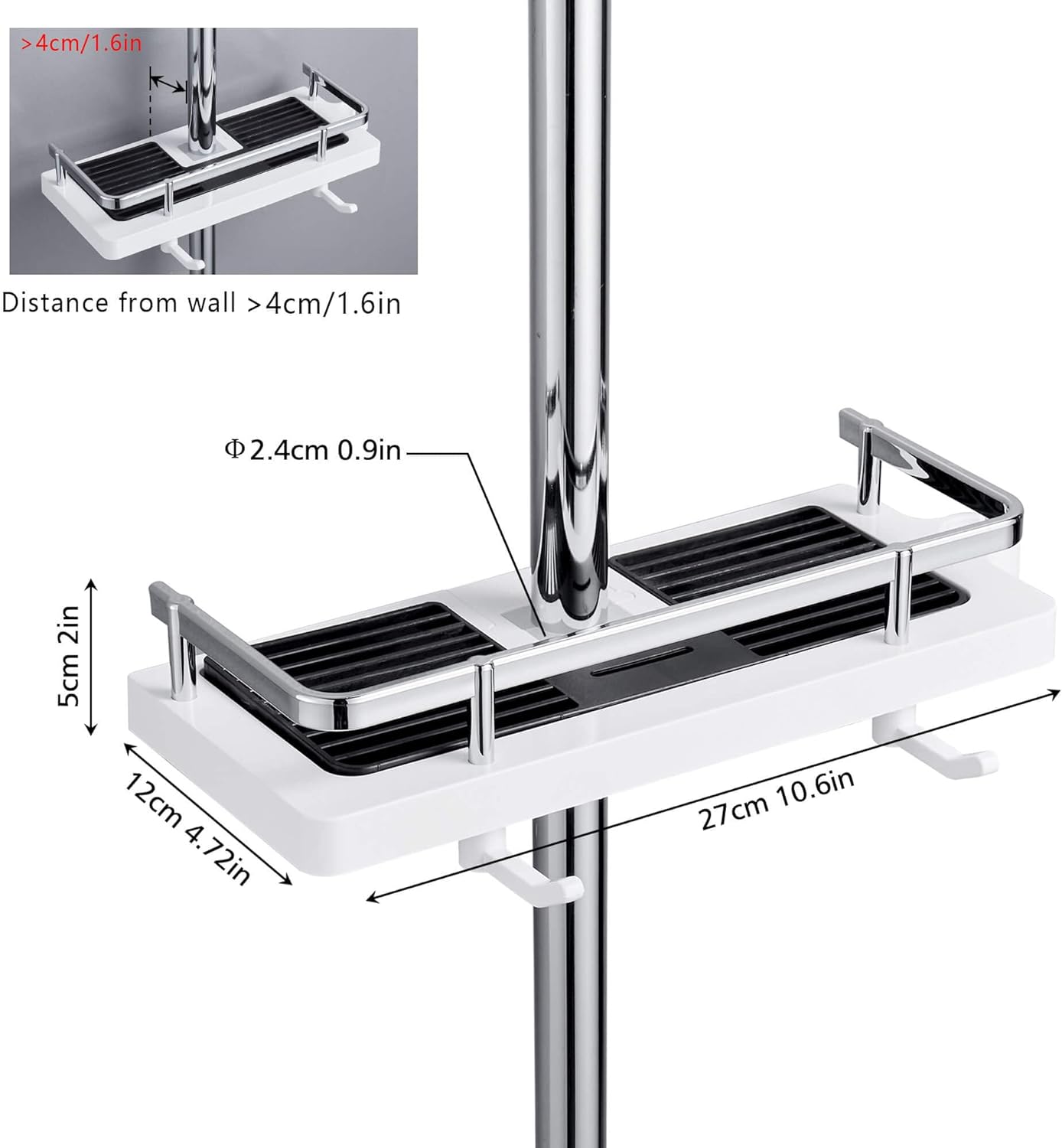 Verstellbares Duschregal | Rostfrei & Bohrfrei | Platzsparender Organizer