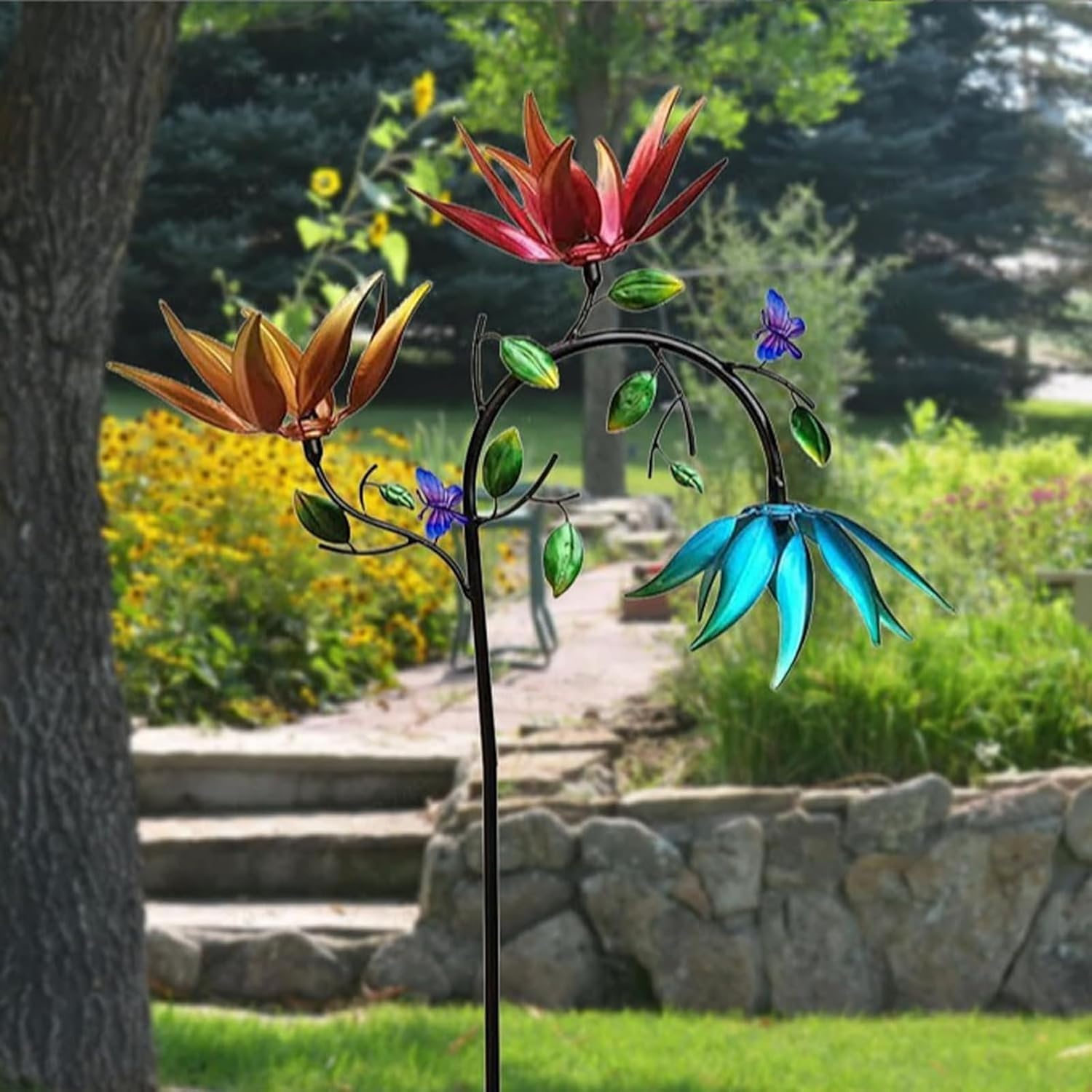 Bunter Garten-Windspinner – Faszinierende Blumendekoration