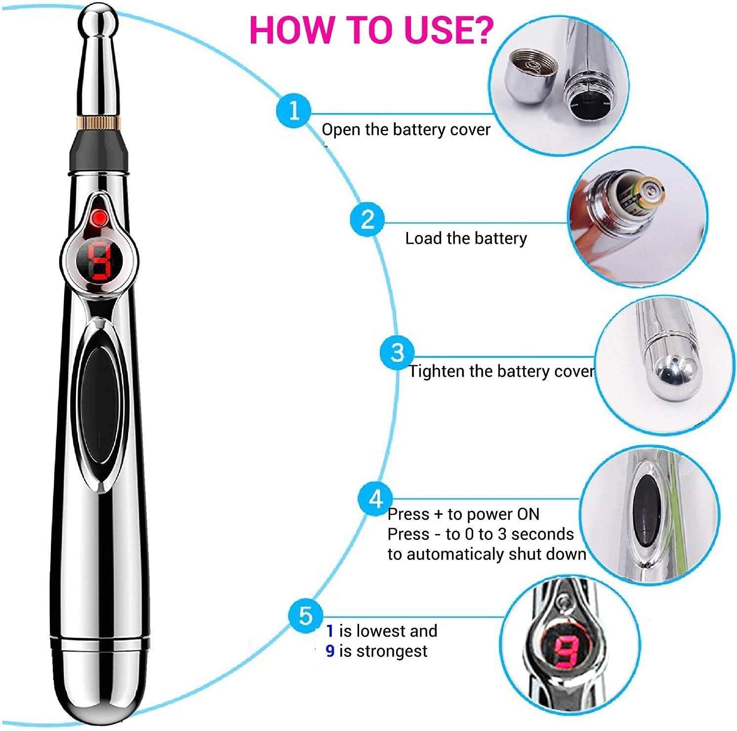 Elektronischer Akupunkturstift | Nadellose Schmerztherapie | Tragbar & Digital | 50% Rabatt