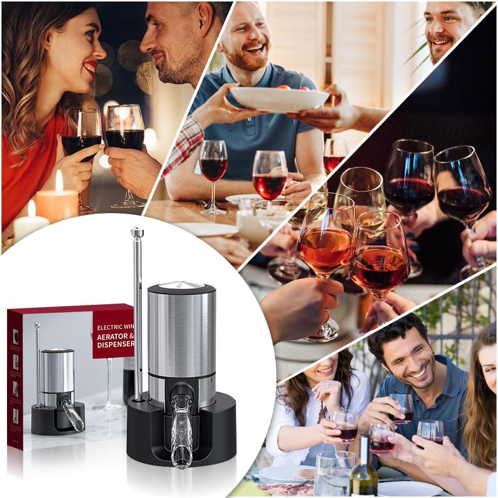 Weinbelüfter 3-in-1 | AeriBlend™ Aufbewahrung & Spender | Elegantes Design | Einfach per Knopfdruck