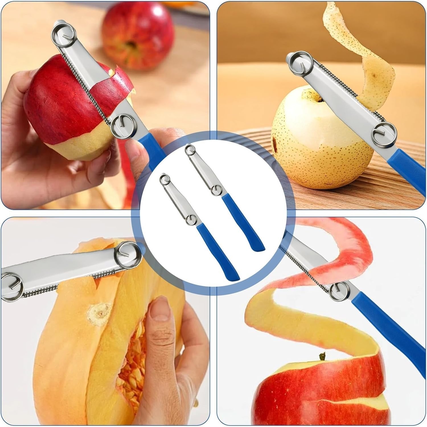 Praktisches 3-in-1 Kochhelfer-Set – Schäler, Zitruspresse & Spiralschneider für kreative Gerichte