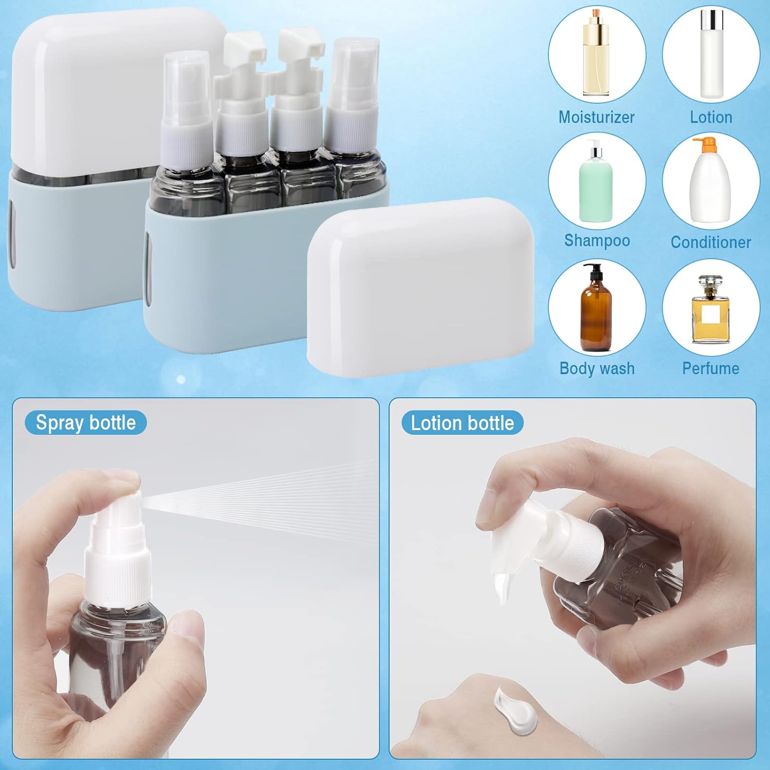 4 Pack Reiseflaschen 50ml Auslaufsicheres Gel-Shampoo