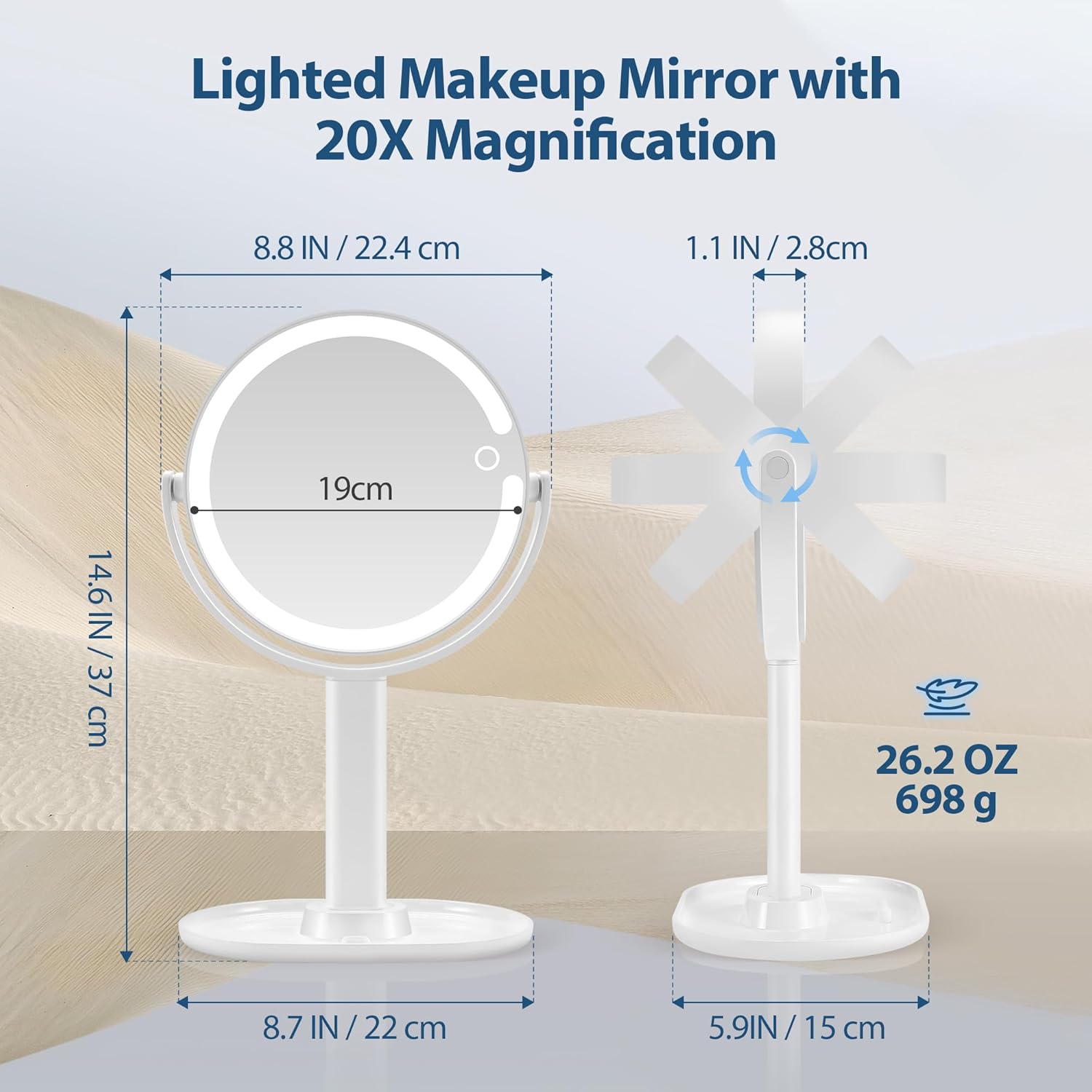 LumiGlow - Illuminated Makeup Mirror