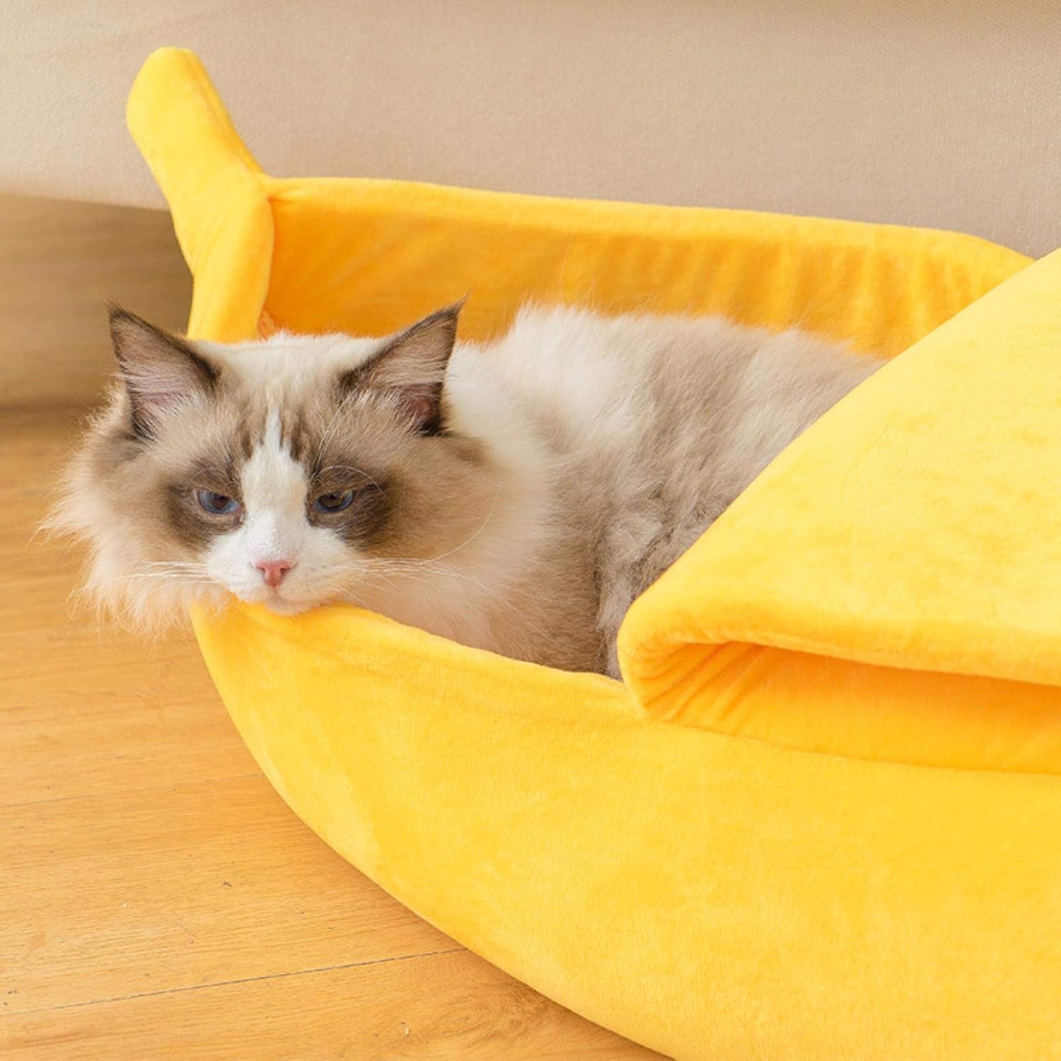 Lustige Banane Katze Bett Haus niedlich kuschelig Katze Matte Betten warm langlebig