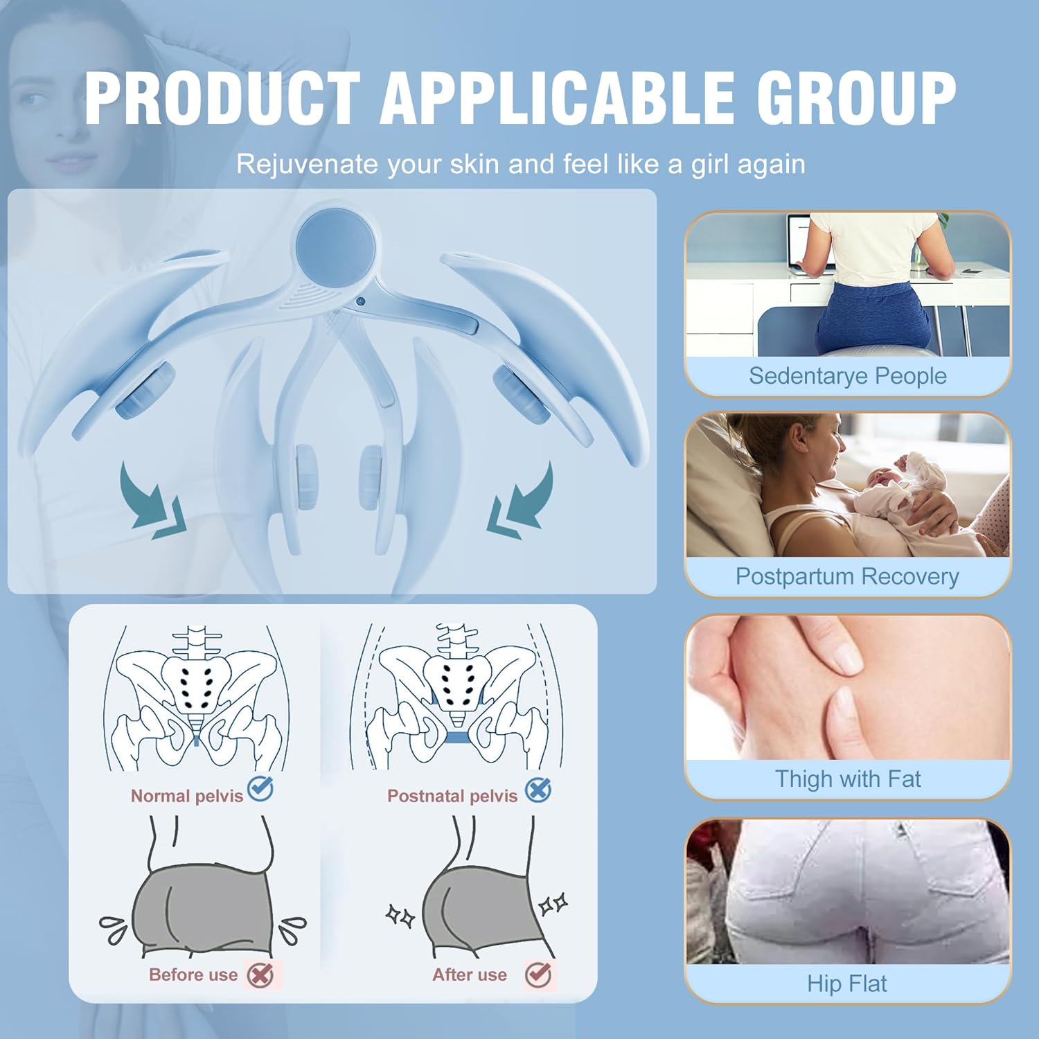 PostPro™ Trainingsgerät | Beckenboden & Gesäß | Ergonomisches Design | 20 Min. Workout