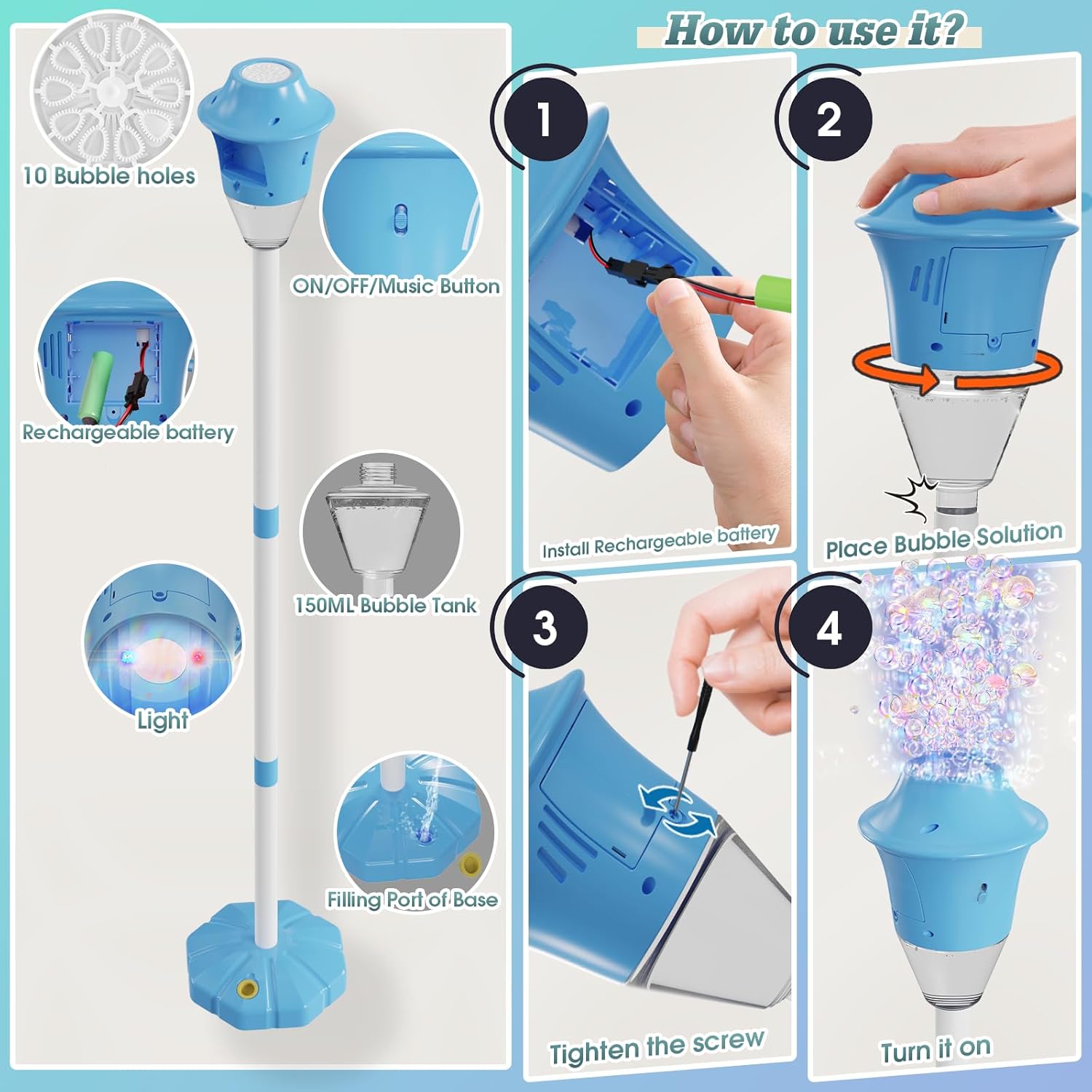 BubbleGlow - Magische Seifenblasen mit buntem Lichteffekt!