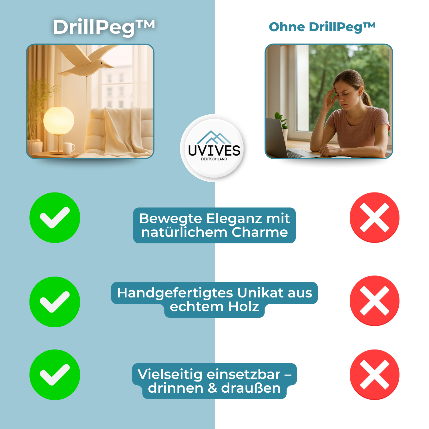 SkyGull™ – Handgeschnitzte Möwe mit flatternden Flügeln