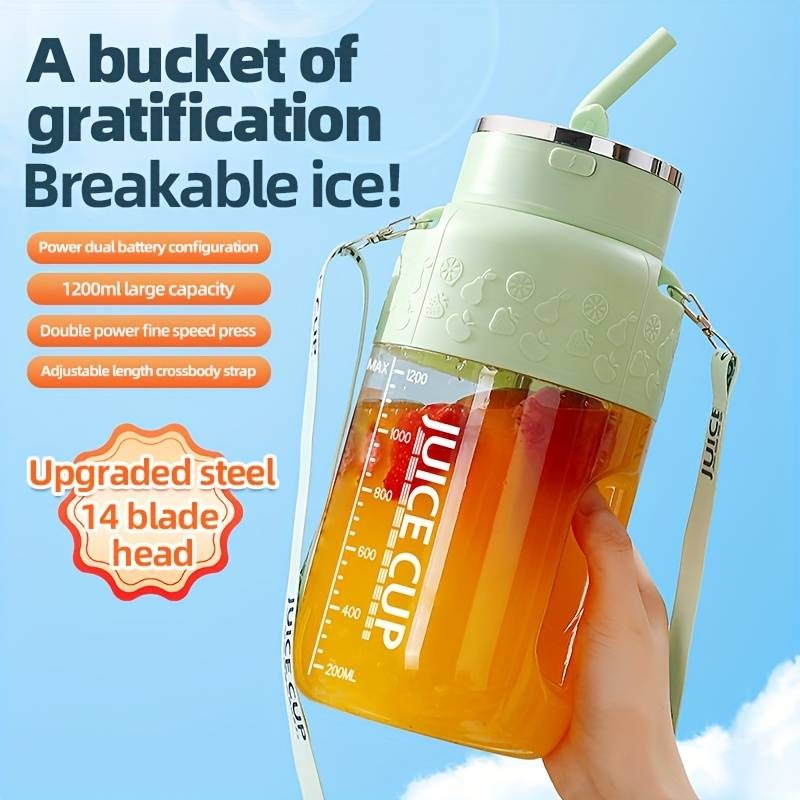 1200ml Tragbarer Fruchtsaftmixer – Frische Mischung für Picknick, Fitness und Wanderungen