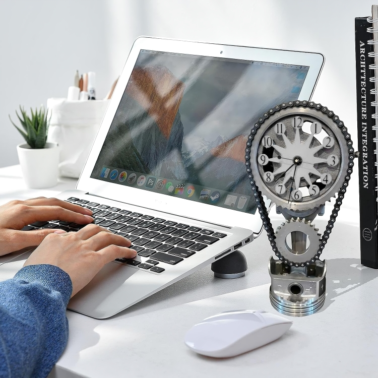 TimeForge™ | Drehende Metall-Zahnraduhr