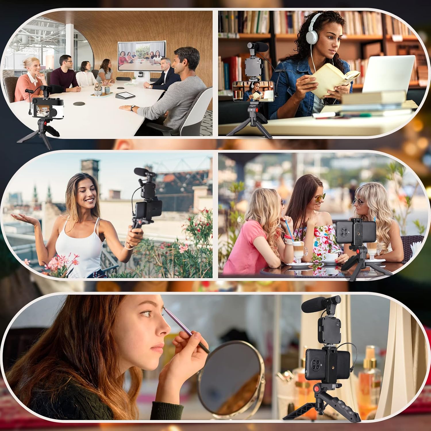 VlogMaster | Komplettes Vlogging-Kit | LED-Licht & Mikrofon | Bluetooth-Fernbedienung