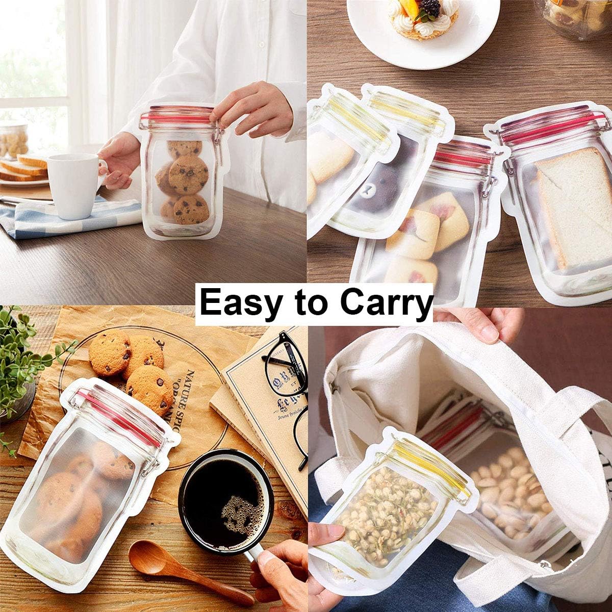 1+1 Gratis | SealJars™ (3 Stück) Wiederverwendbare Einmachglas-Druckverschlussbeutel