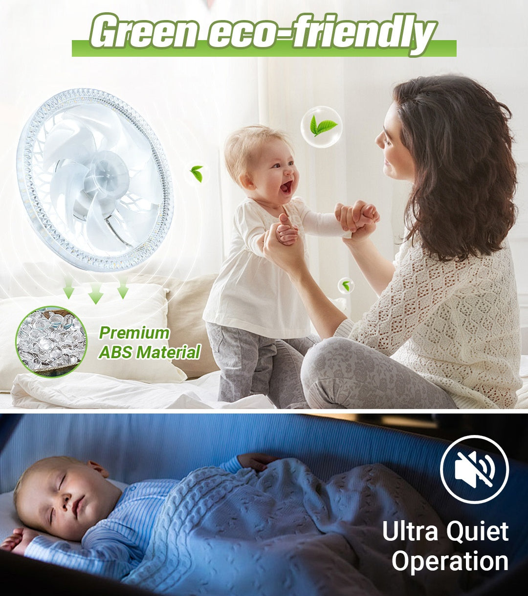 BreezeLite™ - 2-in-1 Leise Einstellbare Ventilatorlampe mit Fernbedienung