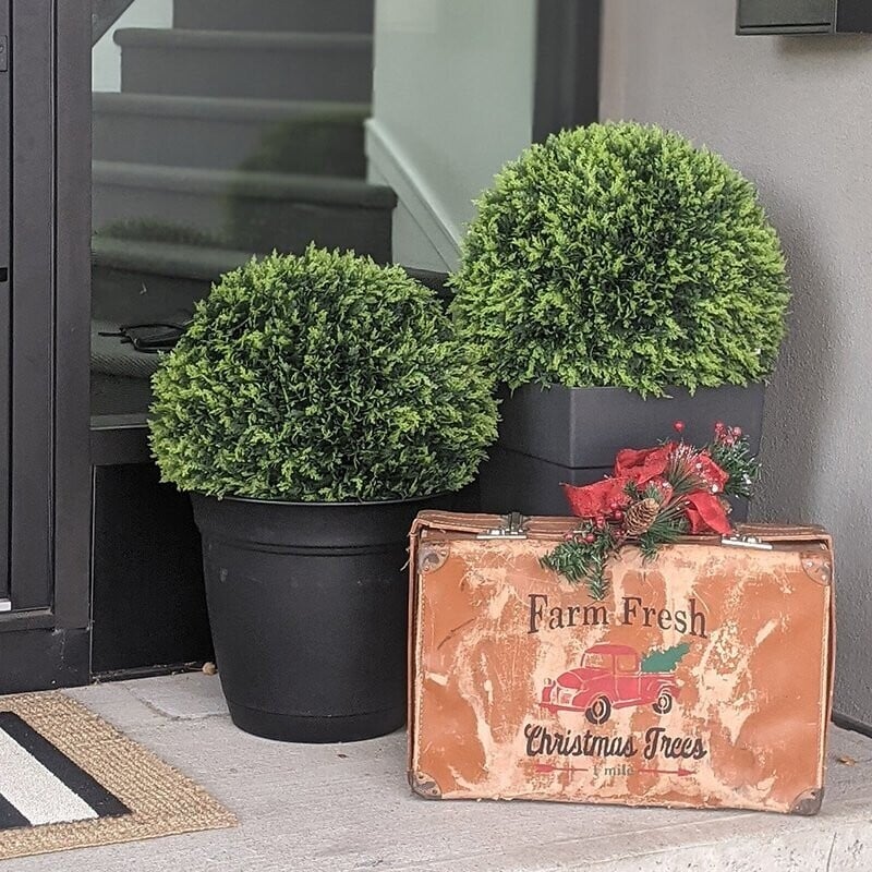 2+2 GRATIS | Künstliche Topiary-Kugel – Perfekte grüne Dekoration für Laden, Café, Büro und Zuhause