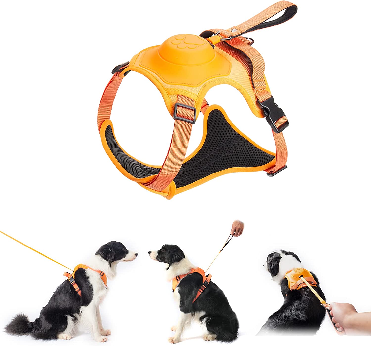 Hundegeschirr Komplettset | Integrierte Ausziehleine | Ergonomisch & Reflektierend | 50% RABATT