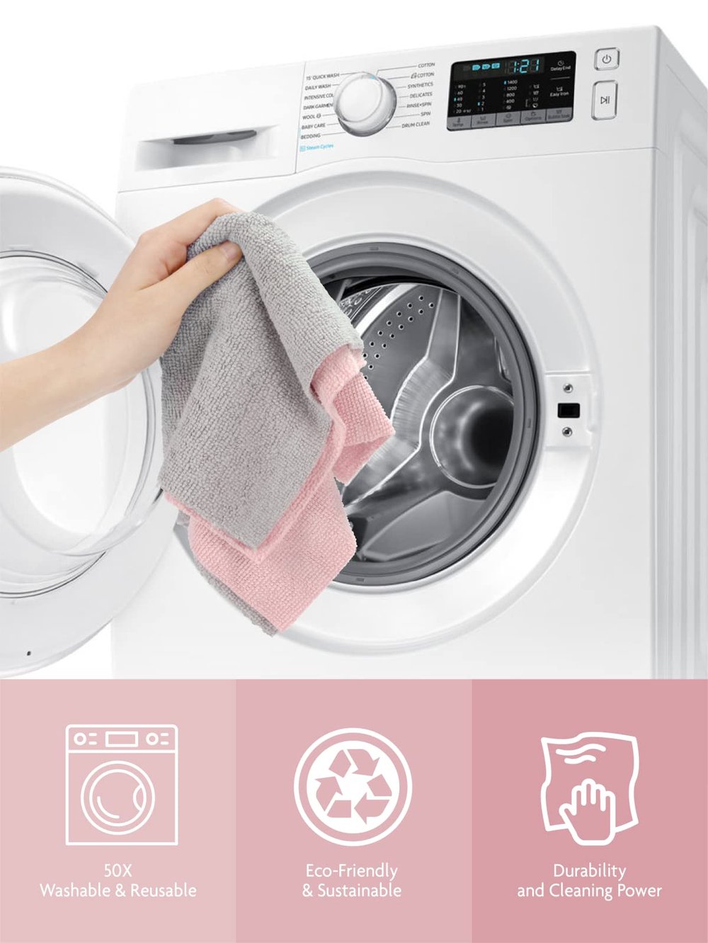 1+1 GRATIS | CleanCycle™ Wiederverwendbare Mikrofasertücher