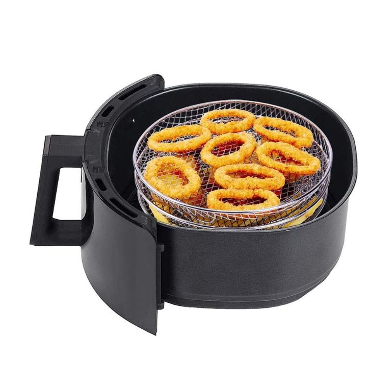 StapelFryer | Stapelbares Edelstahl-Luftfritiergestell-Set (3 Stück)