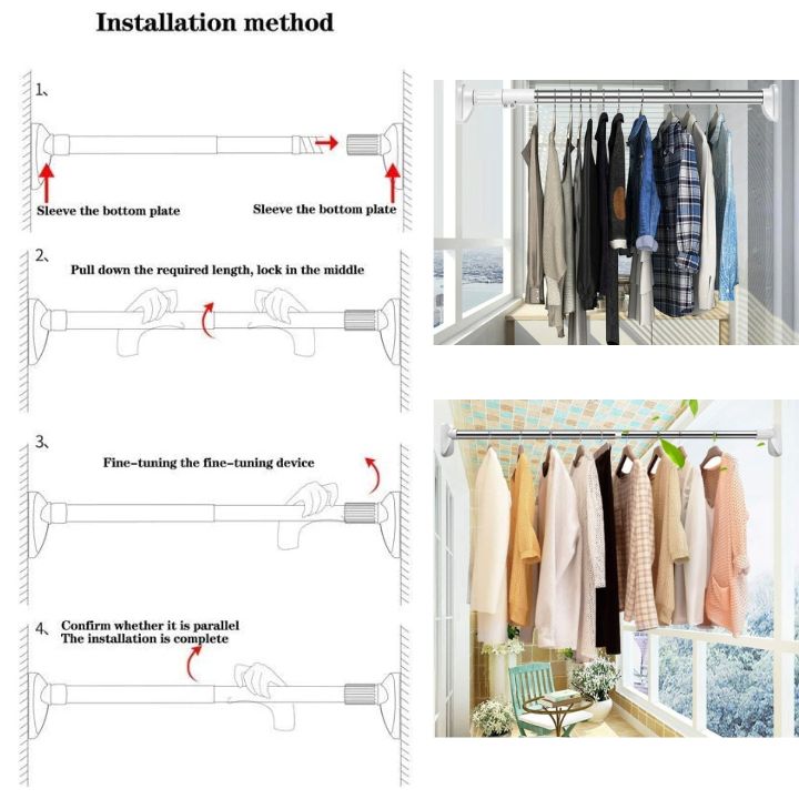 Teleskop-Stange ohne Bohren | Verstellbar & Rostfrei | Für Bad, Küche & Kleiderschrank