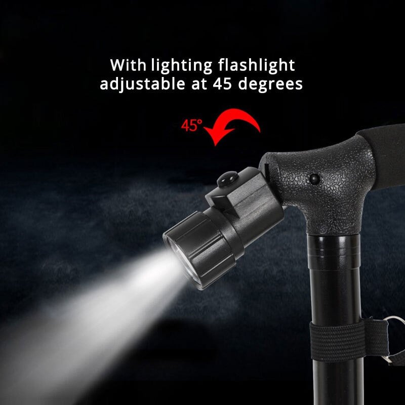 StepSure™ - Klappbarer, verstellbarer Gehstock mit LED-Licht