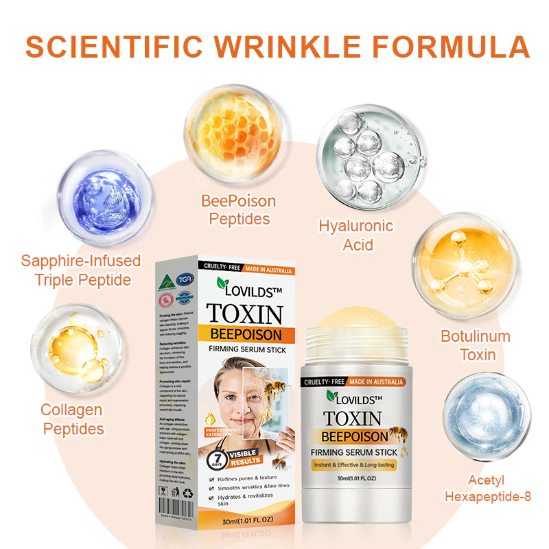 1+1 Gratis | LOVILDS™ Botulinum Toxin Bienengift straffendes Serum-Stift – Verwandeln Sie Ihre Haut in nur 7 Tagen mit Festigkeit und jugendlichem Strahlen