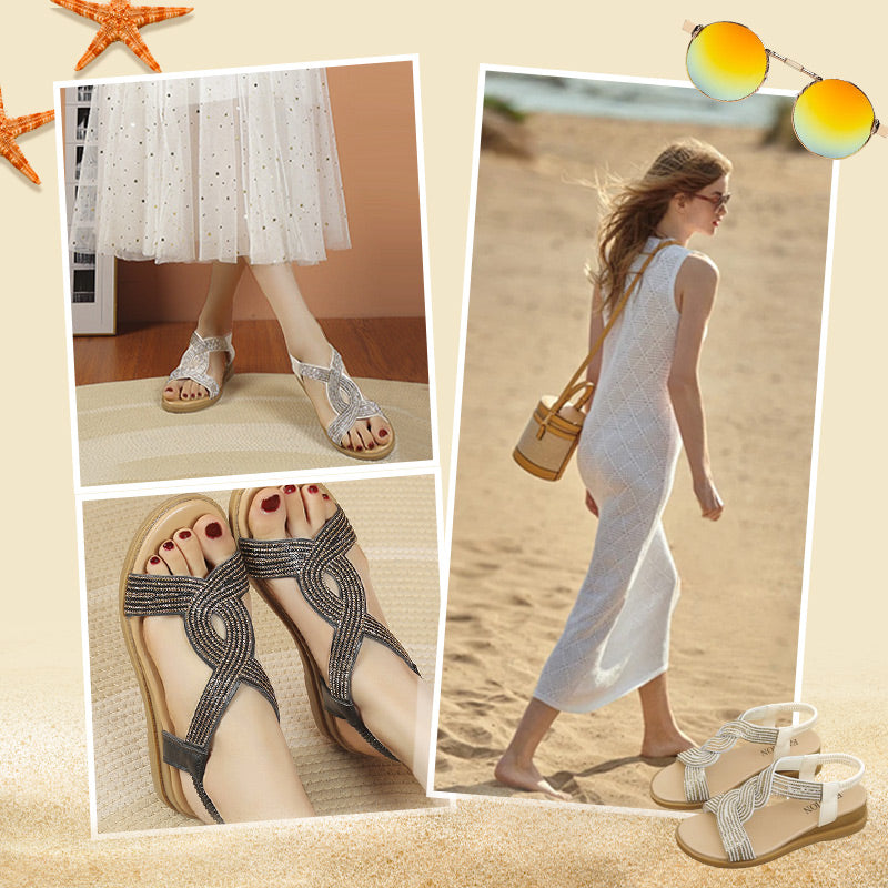 GlimmerStep™ - Luxus Strass Sandalen mit rutschfester, weicher Sohle