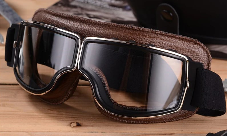 RetroGoggles Vintage Motorradbrille | UV-Schutz | Stoßfest & Verstellbar | 50% Rabatt