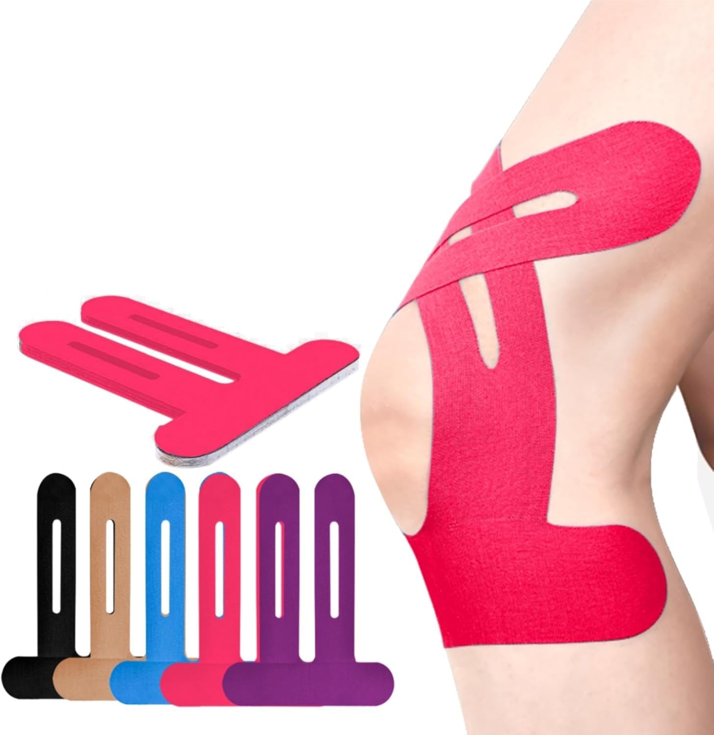 Knietape vorgeschnitten | Flexify™ Muskelpflaster | Starke Unterstützung | Hautfreundlich & Atmungsaktiv | 10+10 Gratis