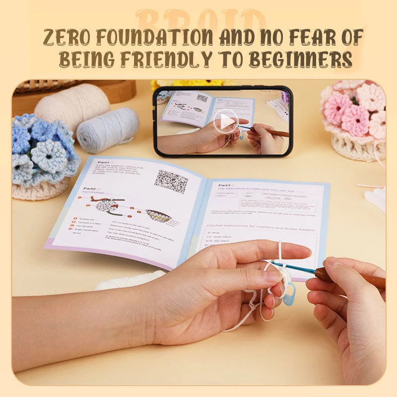 VeloraBloom™ DIY Wollset – Gestalten Sie wunderschöne Blumen-Untersetzer, die Ihre Seele fesseln und beruhigen