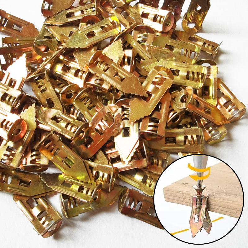 FixSecure - Spreizdübel für Trockenbau + hochfeste Zinkschrauben (100er-Pack)