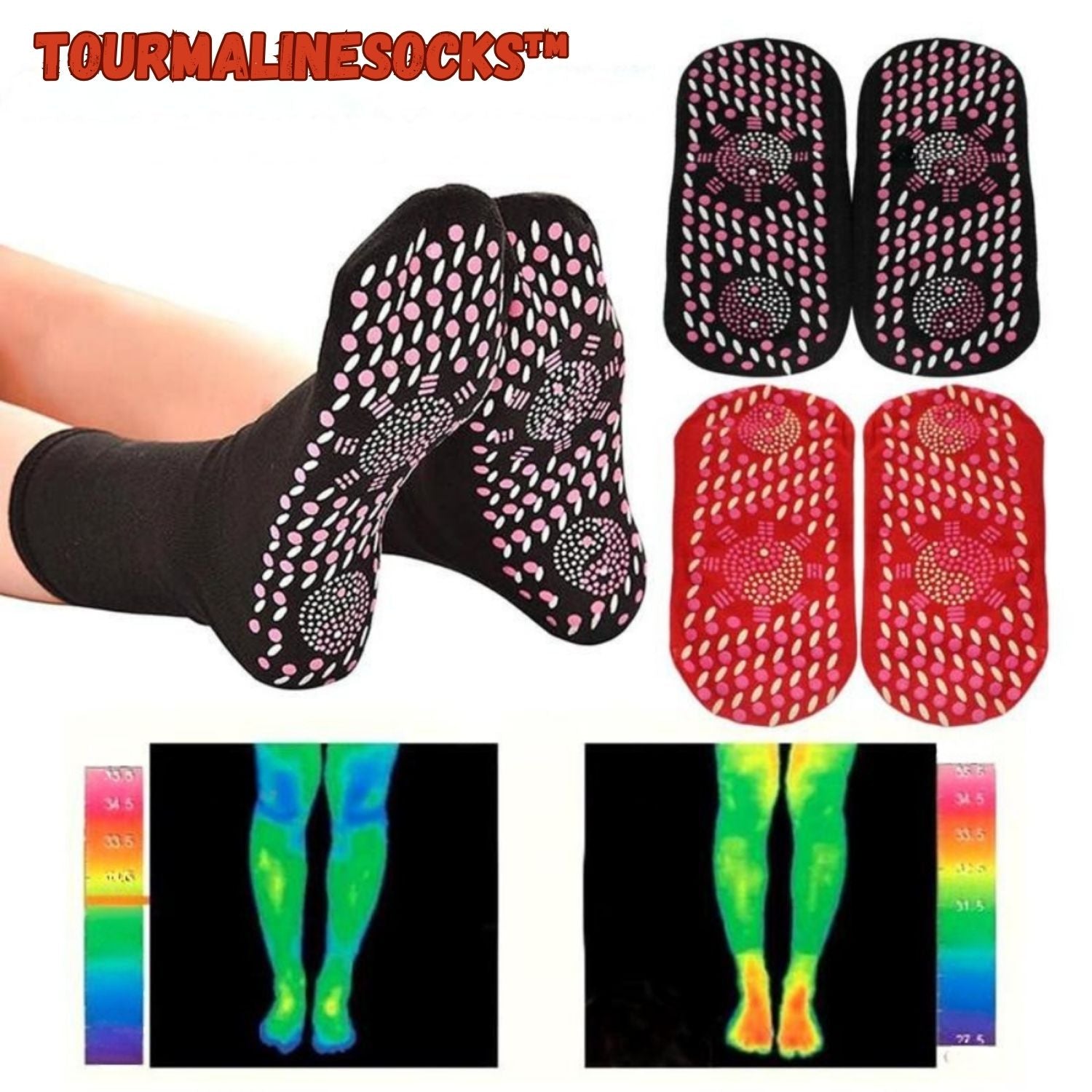 Selbsterwärmende Socken | Magnetfeldtherapie | Fördert Durchblutung & Fußgesundheit | 1+1 Gratis