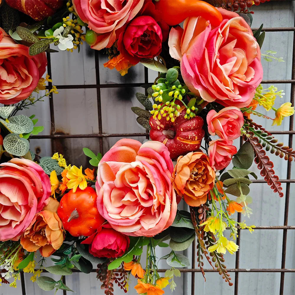 Herbstkranz Künstlich | 40 cm Durchmesser | Landhaus Deko | 50 % Rabatt