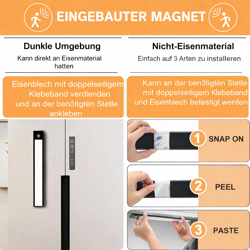 Bewegungsmelder Leuchte | USB-wiederaufladbar | Dimmbar & Kabellos