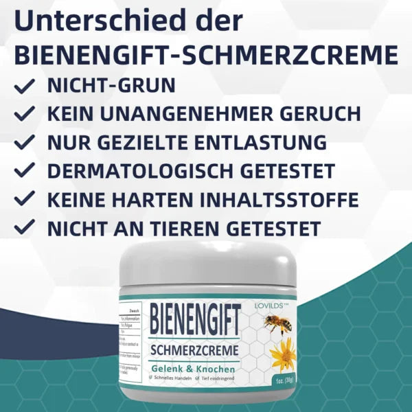 Bienengift Schmerzcreme | Wohltuende Pflege für Gelenke & Muskeln | Tiefenwirksame Formel