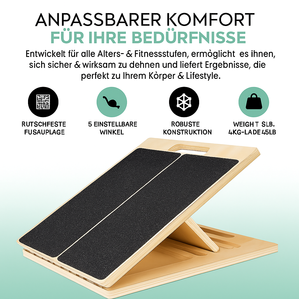 Stretch Board | Verstellbares Dehnboard | Lindert Fuß- & Wadenschmerzen | Fördert Beweglichkeit