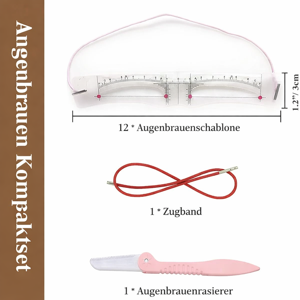 Augenbrauen-Schablonen-Set | Perfekte Symmetrie | Präzisionstrimmer | Für Anfänger & Profis | BrowSlay