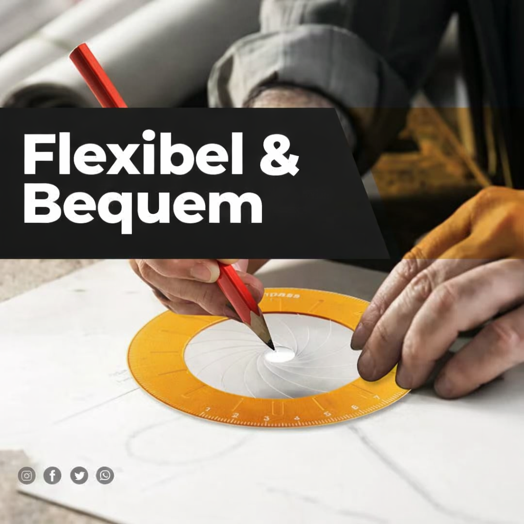 Kreis-Zeichenwerkzeug | Verstellbarer Zirkel & Rundlineal | Präzise Kreise bis 12,5 cm | PrecisionPro