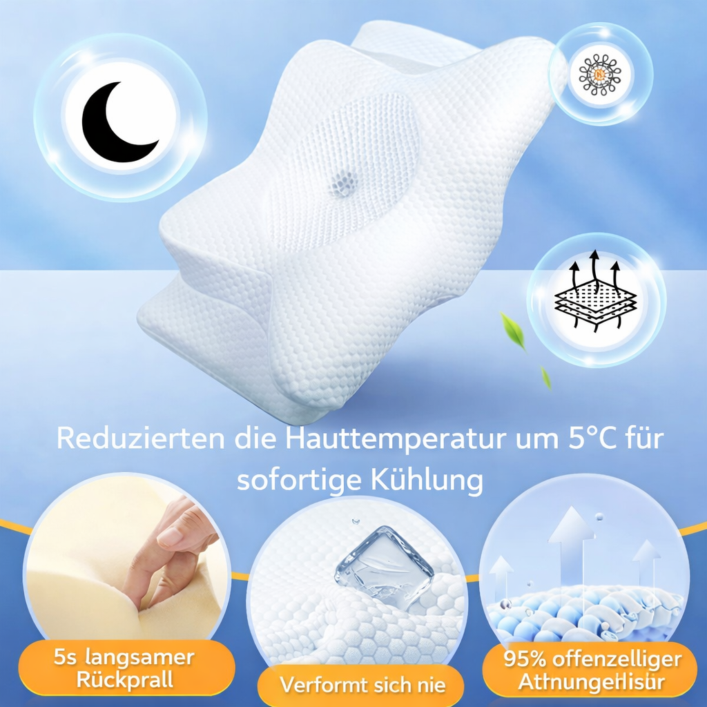 Anti-Schnarch-Kissen | Ergonomisches Memory-Foam | Bessere Atmung | Tiefer Schlaf