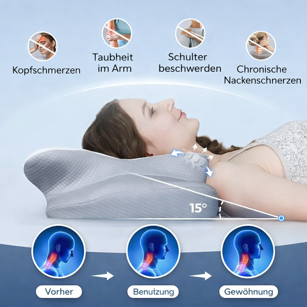 Anti-Schnarch-Kissen | Ergonomisches Memory-Foam | Bessere Atmung | Tiefer Schlaf
