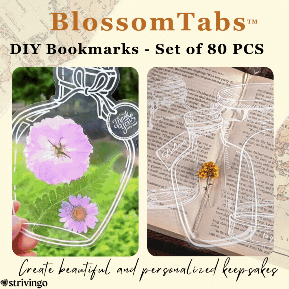 BlossomTabs™ - DIY Transparente Lesezeichen (Satz von 80 Stück)